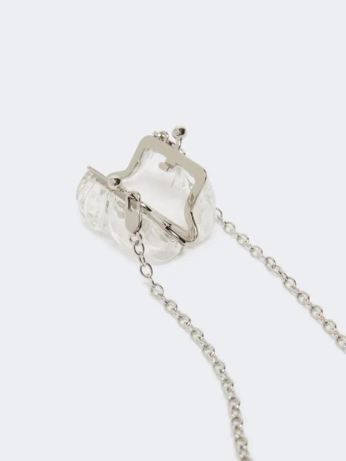 Collar con colgante en forma de bolso Pasticcino, transparente Collar con colgante en forma de bolso Pasticcino, transparente