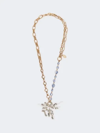 Collar de cadena metálica y cerámica, dorado