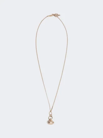 Collar largo con colgante con sello, dorado
