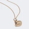 Collar largo con colgante con sello, dorado Collar largo con colgante con sello, dorado