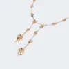 – Collar largo con doble colgante, dorado