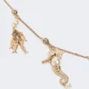 Collar metálico «Abissi» con pedrería, dorado Collar metálico «Abissi» con pedrería, dorado