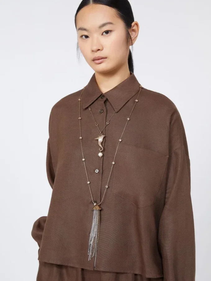 Collar metálico «Abissi» con pedrería, dorado Collar metálico «Abissi» con pedrería, dorado