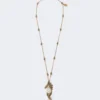 Collar metálico con colgante en forma de alfiler, dorado Collar metálico con colgante en forma de alfiler, dorado