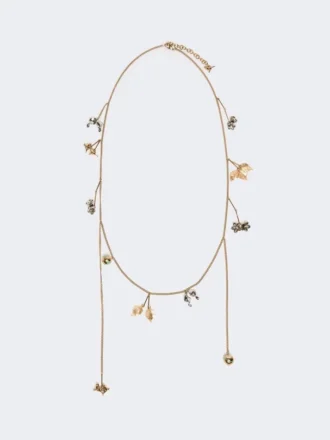 Conjunto de collares de metal y cristal, esmeralda