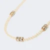 Conjunto de collares de metal y cristal, esmeralda Conjunto de collares de metal y cristal, esmeralda