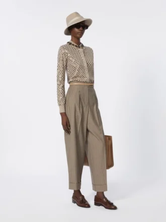 Cárdigan de lana con lentejuelas, marrón