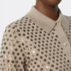 Cárdigan de lana con lentejuelas, marrón Cárdigan de lana con lentejuelas, marrón
