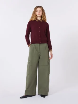 Cárdigan de lana y cachemira, color burdeos