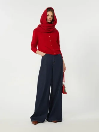 Cárdigan de lana y cachemira, rojo