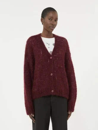 Cárdigan de mohair, burdeos Cárdigan de mohair, burdeos