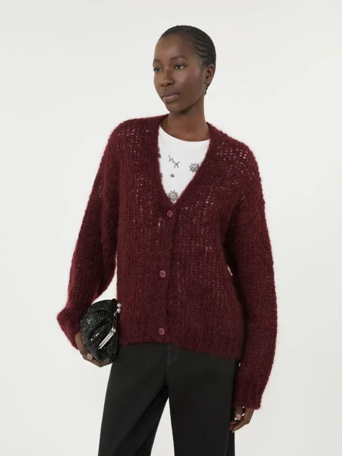 Cárdigan de mohair, burdeos Cárdigan de mohair, burdeos