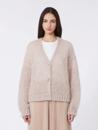 Cárdigan de mohair, color arena
