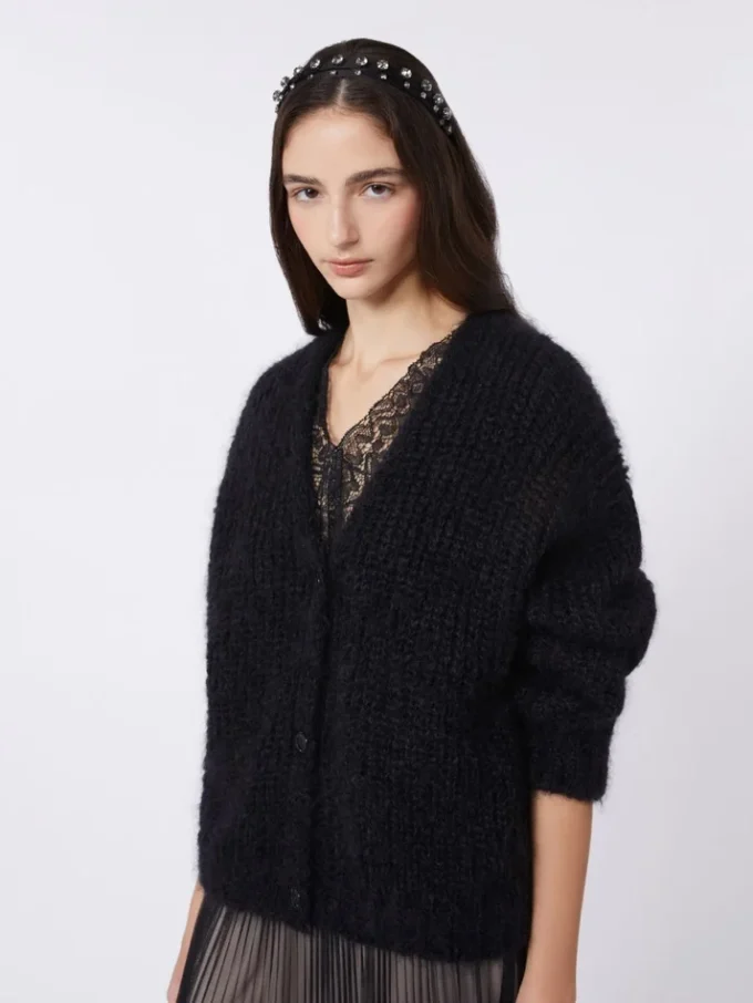 Cárdigan de mohair, negro
