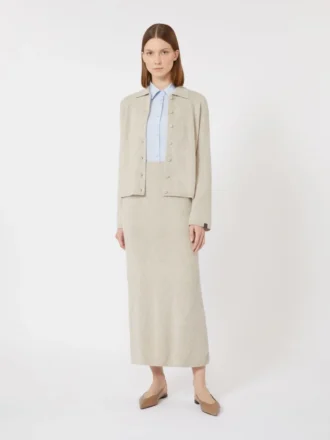 Cárdigan de punto de cachemira, beige