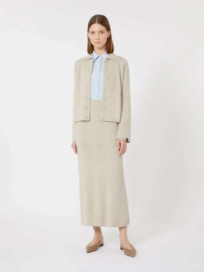 Cárdigan de punto de cachemira, beige