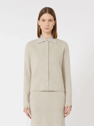 Cárdigan de punto de cachemira, beige