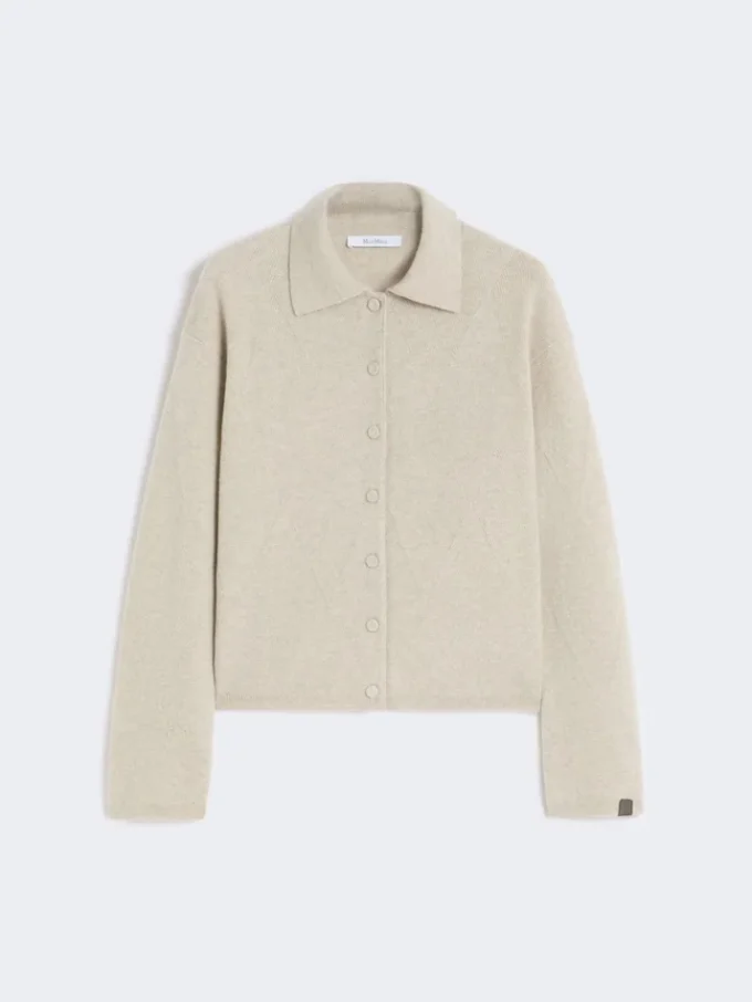 Cárdigan de punto de cachemira, beige