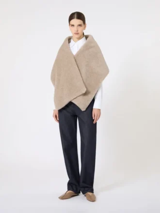 Estola de alpaca y cachemira, verde musgo