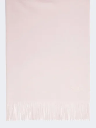 Estola de cachemira bordada y con flecos, rosa