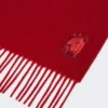 Estola de cachemira con flecos, rojo oscuro