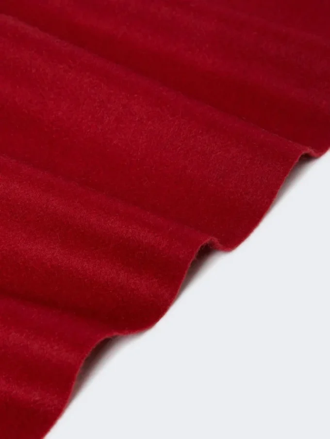 Estola de cachemira con flecos, rojo oscuro