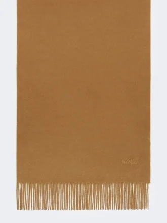 Estola de cachemira con logotipo, beige