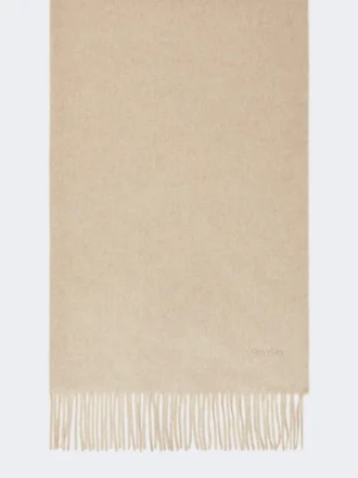 Estola de cachemira con logotipo, beige