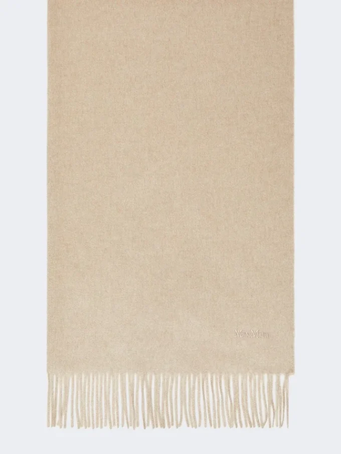Estola de cachemira con logotipo, beige