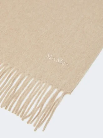 Estola de cachemira con logotipo, beige
