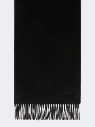 Estola de cachemira con logotipo, negra