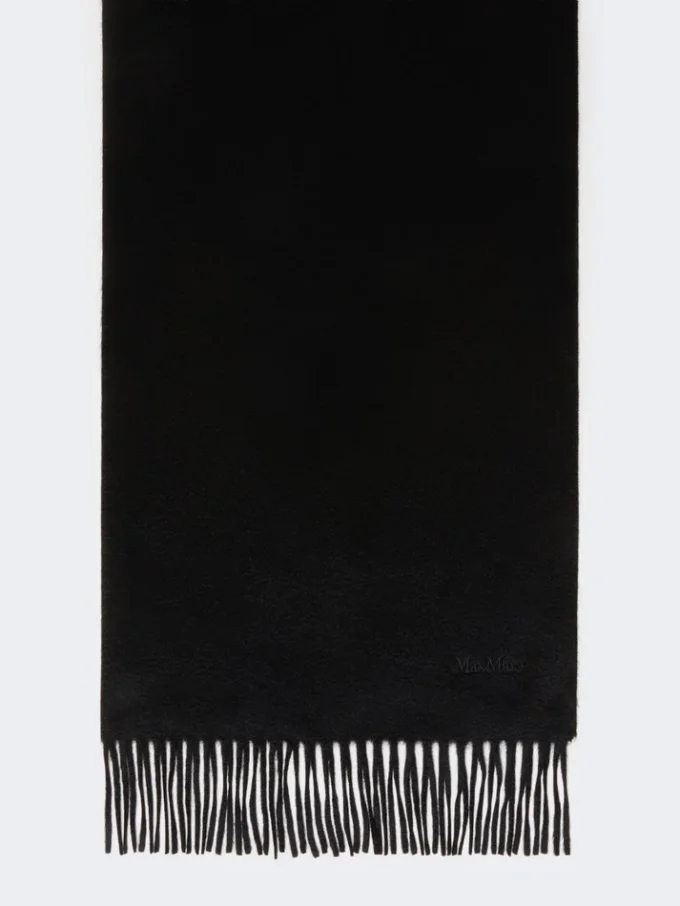 Estola de cachemira con logotipo, negra Estola de cachemira con logotipo, negra