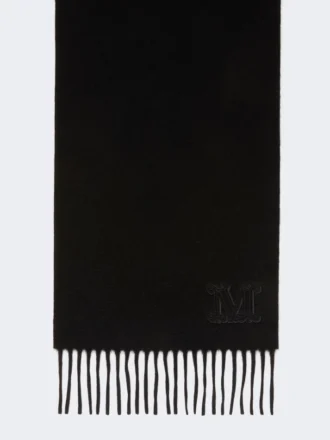 Estola de cachemira con monograma bordado, negra
