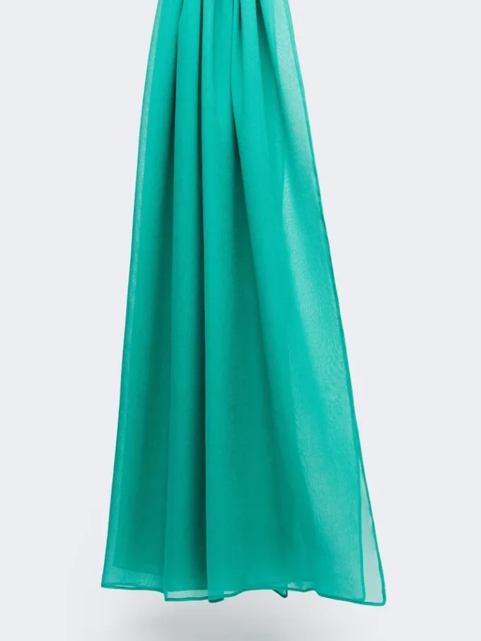 Estola de georgette de seda, verde Estola de georgette de seda, verde