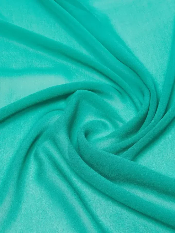 Estola de georgette de seda, verde Estola de georgette de seda, verde