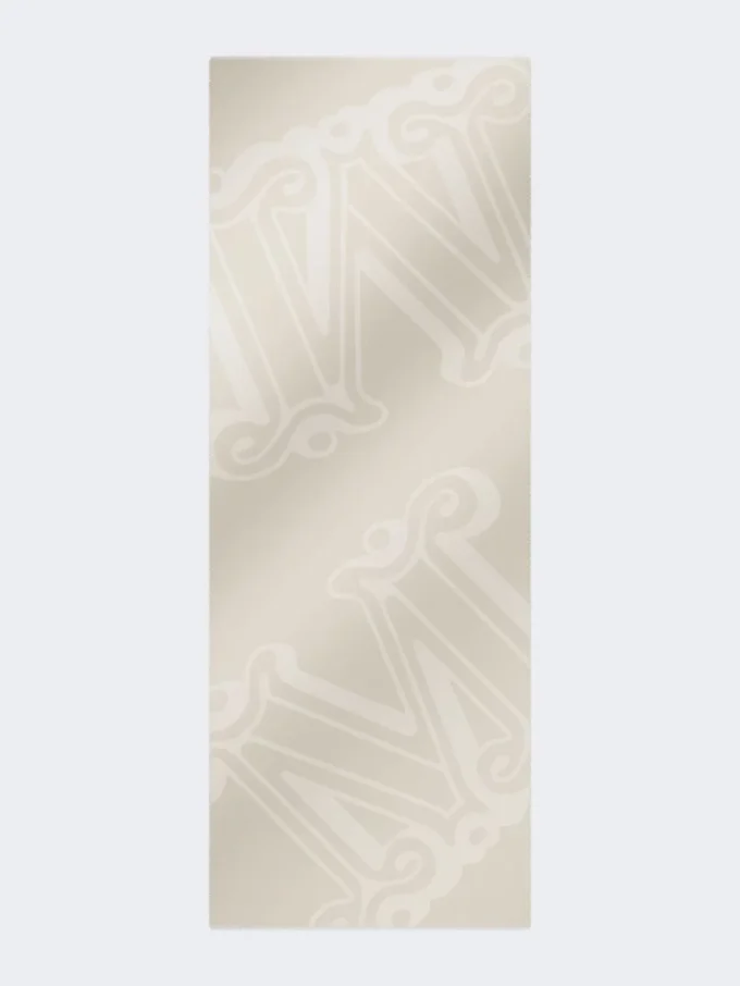 Estola de jacquard de seda, cachemira y lana, color beige Estola de jacquard de seda, cachemira y lana, color beige
