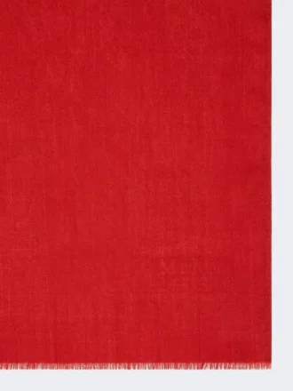 Estola de lana y hilo de seda jacquard, roja