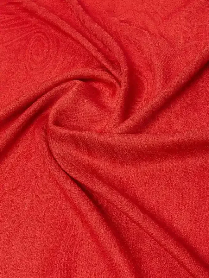 Estola de lana y hilo de seda jacquard, roja Estola de lana y hilo de seda jacquard, roja