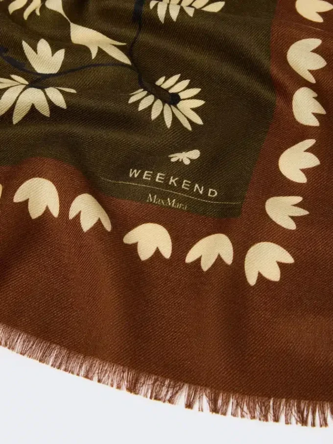 Estola de lana y seda, color caramelo Estola de lana y seda, color caramelo