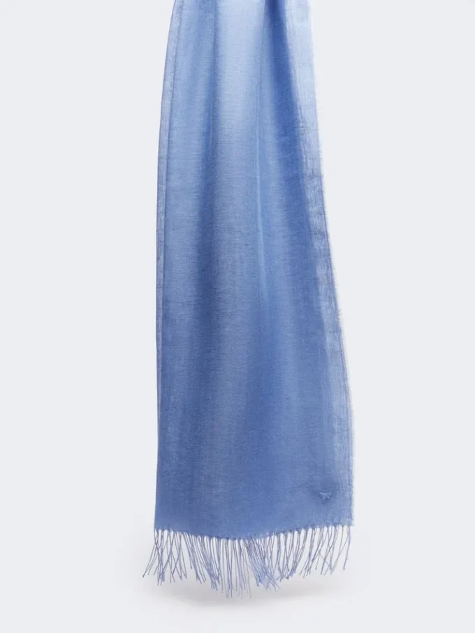 Estola de lino con flecos, azul claro Estola de lino con flecos, azul claro