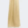 Estola de lino con flecos, color beige