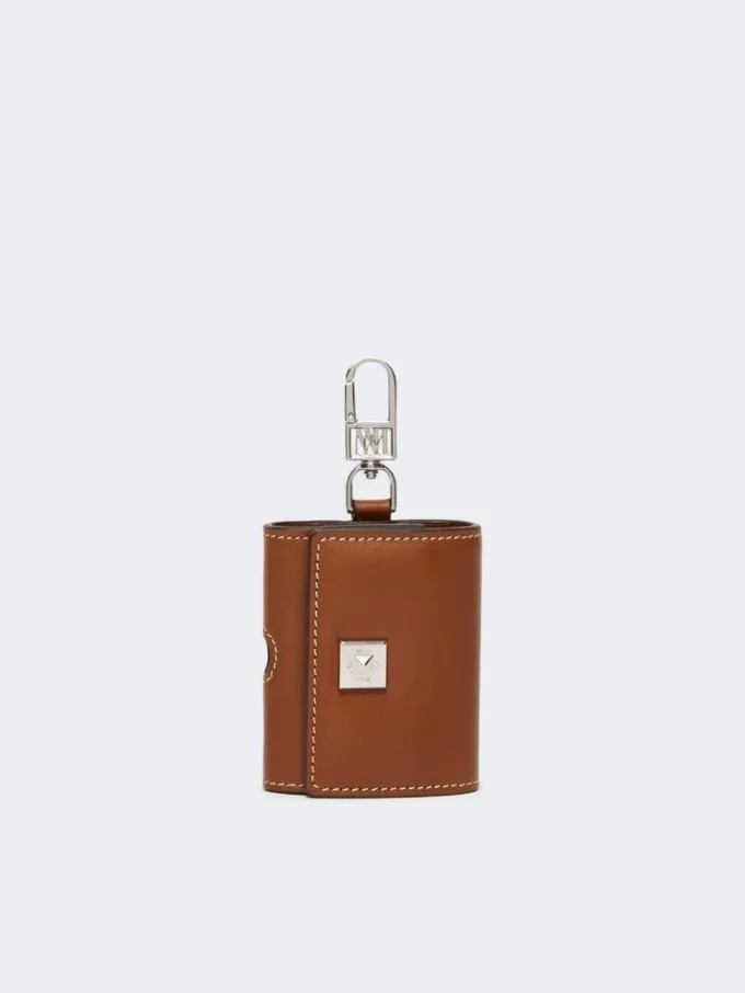 Estuche para auriculares de piel, marrón ámbar Estuche para auriculares de piel, marrón ámbar