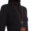 Estuche para auriculares de piel, marrón ámbar Estuche para auriculares de piel, marrón ámbar