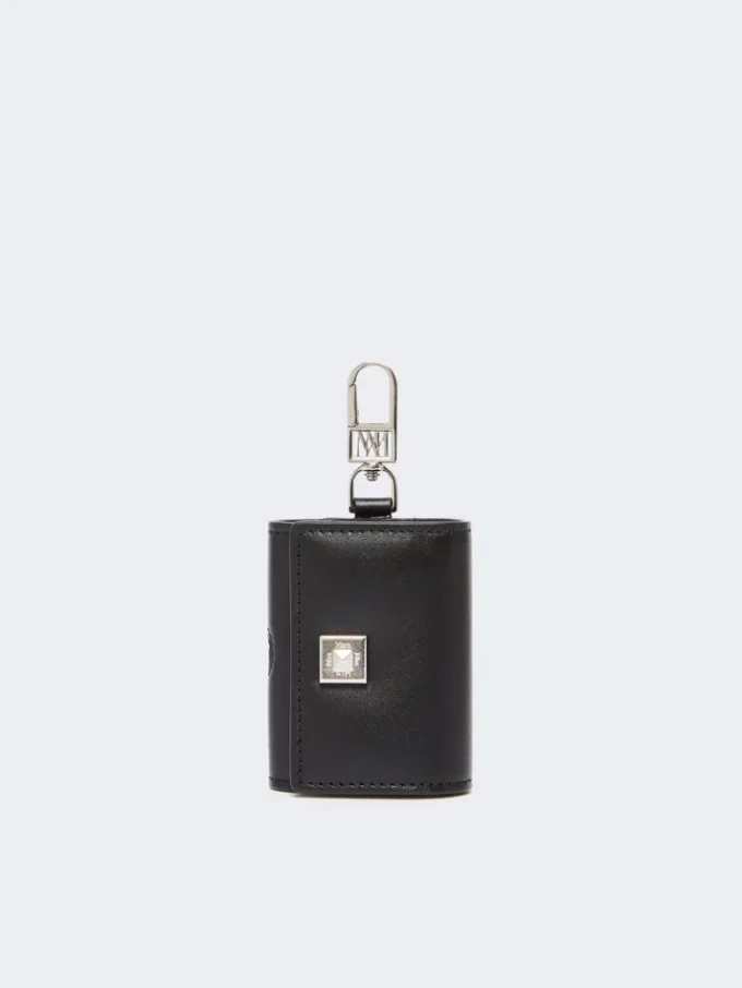Estuche para auriculares de piel, negro Estuche para auriculares de piel, negro