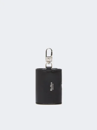 Estuche para auriculares de piel, negro