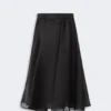 Falda circular de seda, negra Falda circular de seda, negra