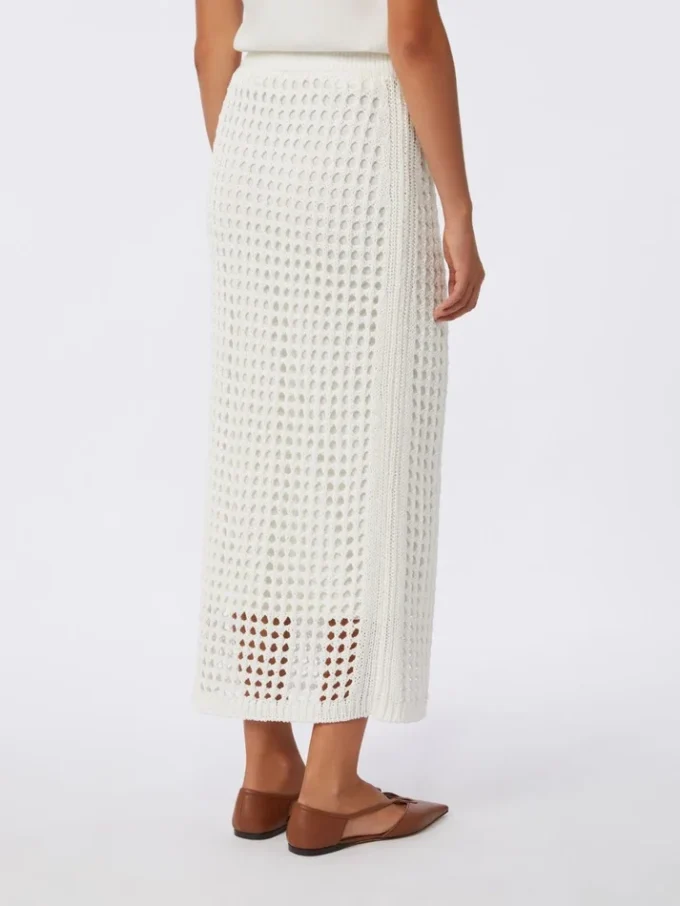Falda de algodón de malla, blanco óptico Falda de algodón de malla, blanco óptico