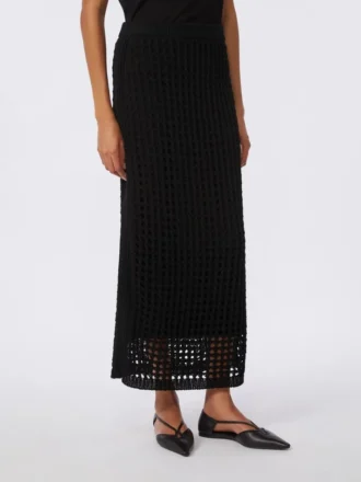 Falda de algodón de malla, negra
