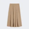 Falda de gabardina lavada, color avellana