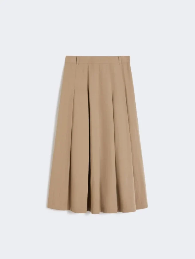 Falda de gabardina lavada, color avellana